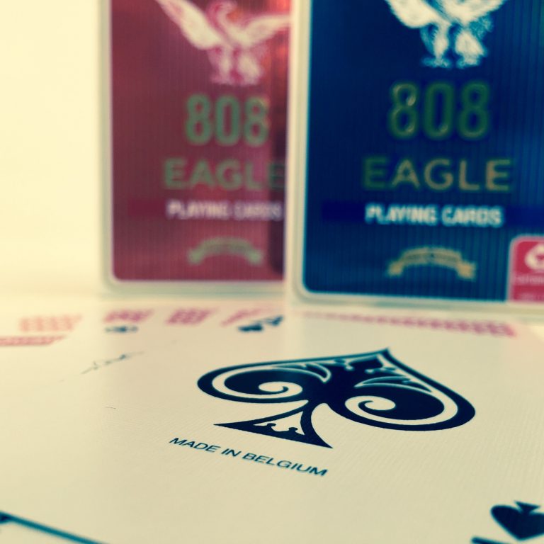 eagle 808 playing cards ace of spades made in Belgium red and blue